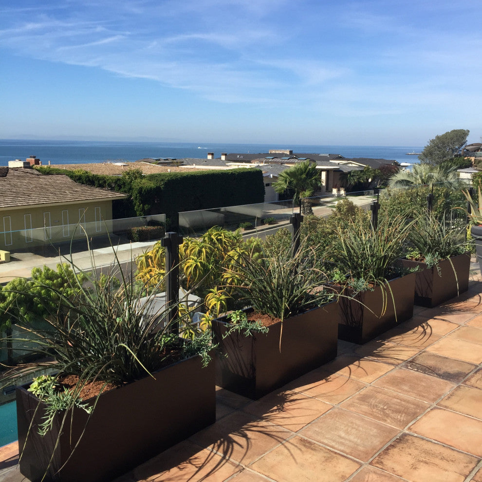 Belmont Rectangle Planter Box, Brown, 24"x8"x8"