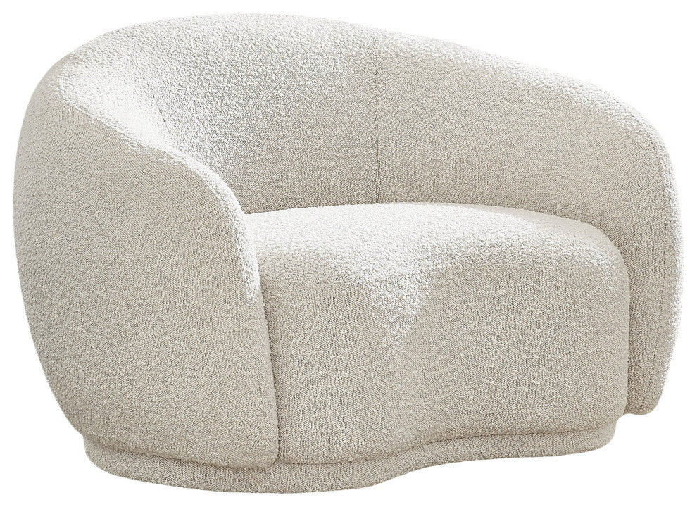 Hyde Boucle Fabric Upholstered, Cream, Chair