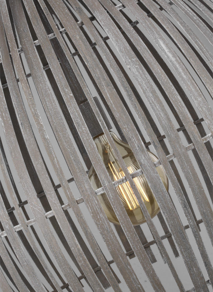 Hanalei Large One Light Pendant, Washed Pine