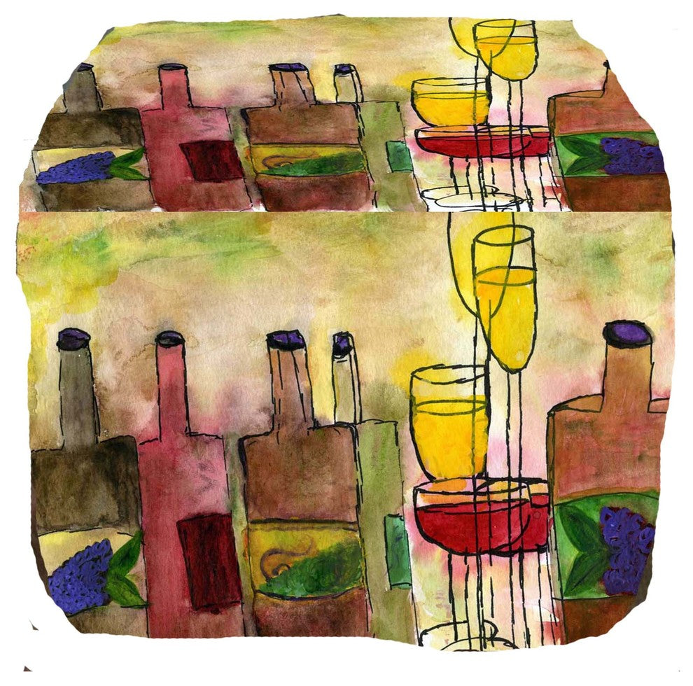 Wine Art Ottoman Art Print, Tuscany