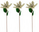 3 Pieces  20" Burlap Poinsettia Christmas Pick, Natural