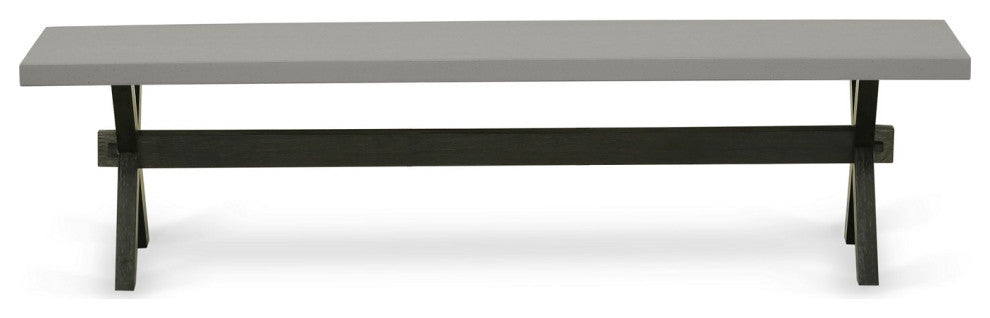 X-Style 15X72 In Dining Bench With Wirebrushed Black Leg And Cement Top Finish