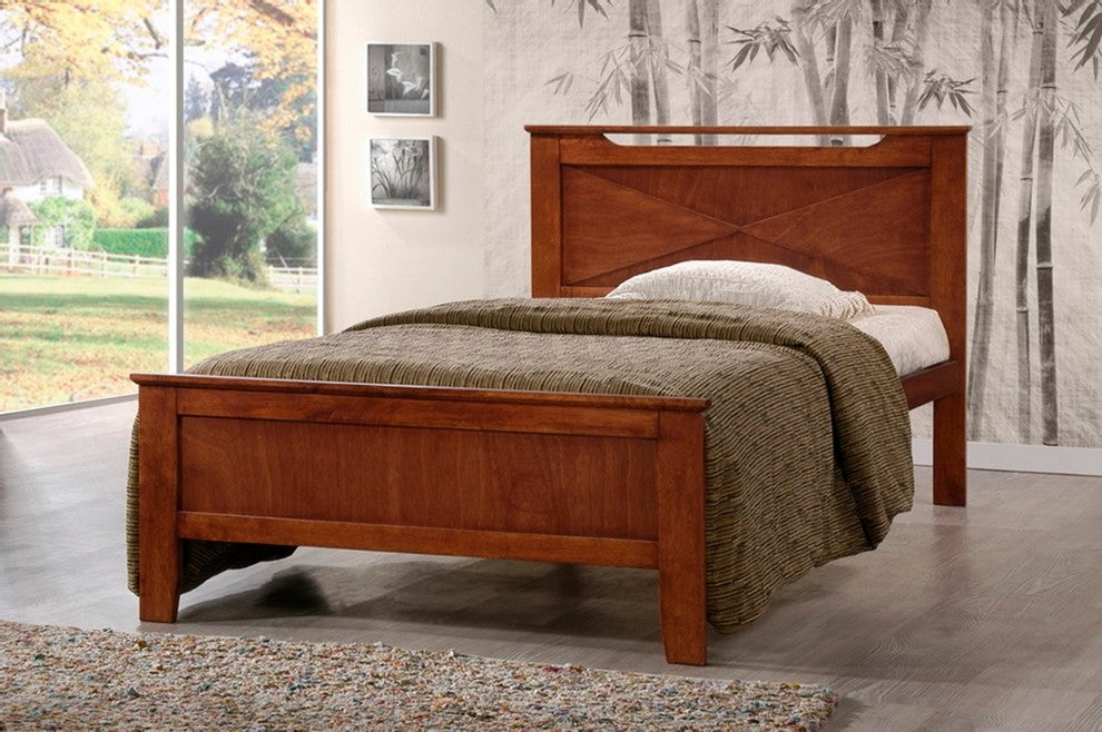 Demitasse Brown Wood Contemporary Twin-Size Bed