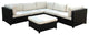 Wicker Outdoor Furniture Sectional Sofa Set, Cushions, White