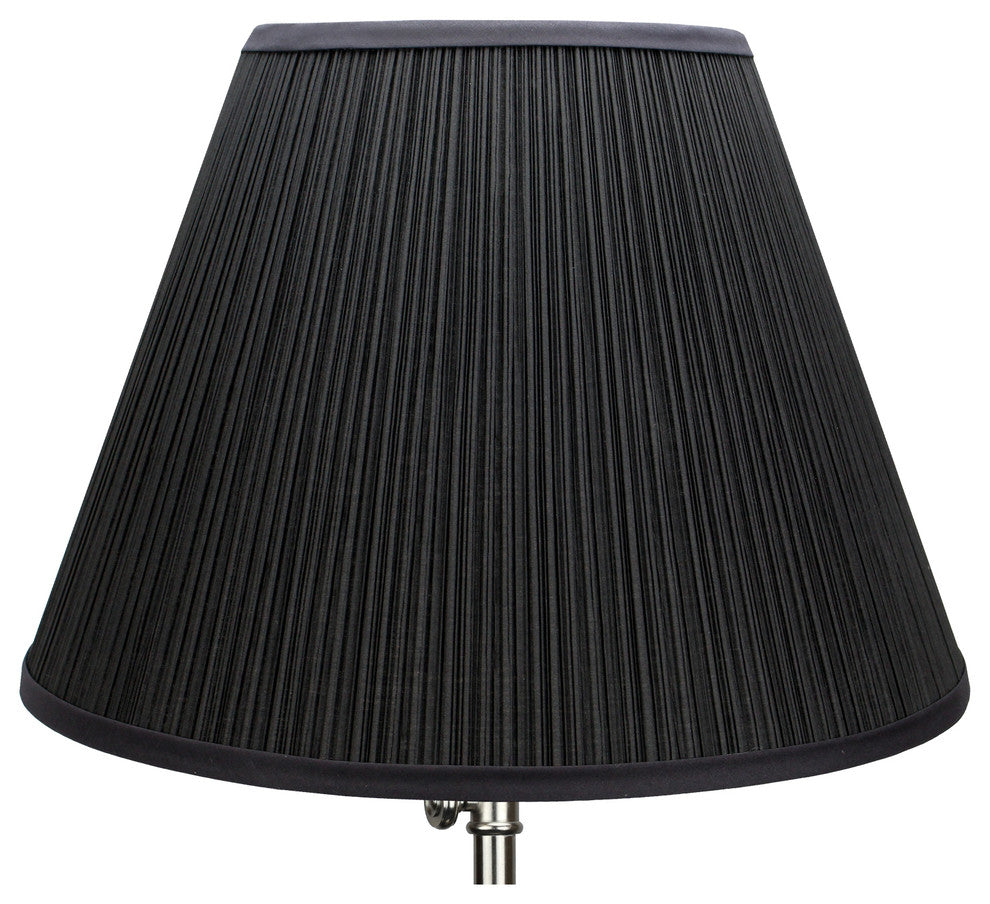 Fenchel Shades, 9"x18"x13" Spider Attachment Empire Lamp Shade, Pleated Mushroom Black