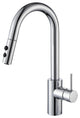 Luxier KTS21-T Single-Handle Pull-Down Sprayer Kitchen Faucet, Chrome