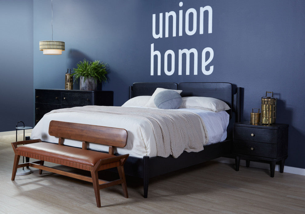 Robertson Recycled Teak Leather Bench