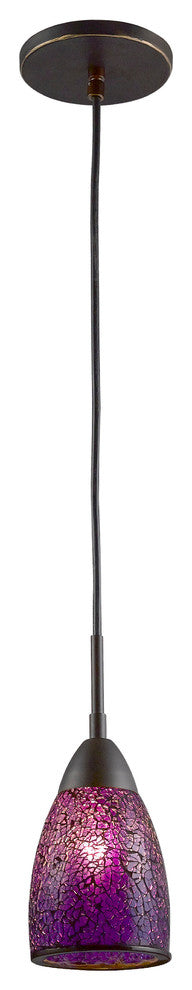 Venezia Mini Pendant, Bronze, Mosaic Purple, 1-Light, 4"D