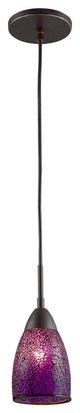 Venezia Mini Pendant, Bronze, Mosaic Purple, 1-Light, 4"D