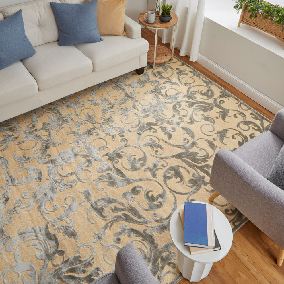 Weave & Wander Pellaro Rug, Cream/Silver, 2'2"x4'