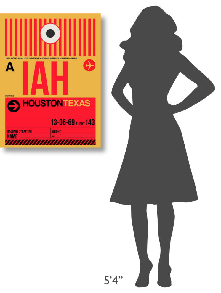 "IAH Houston Luggage Tag 1" Fine Art Print