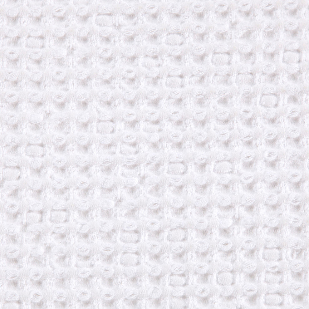 Stonewashed Cotton Waffle Weave Duvet Cover Set, 3-Piece, White, King