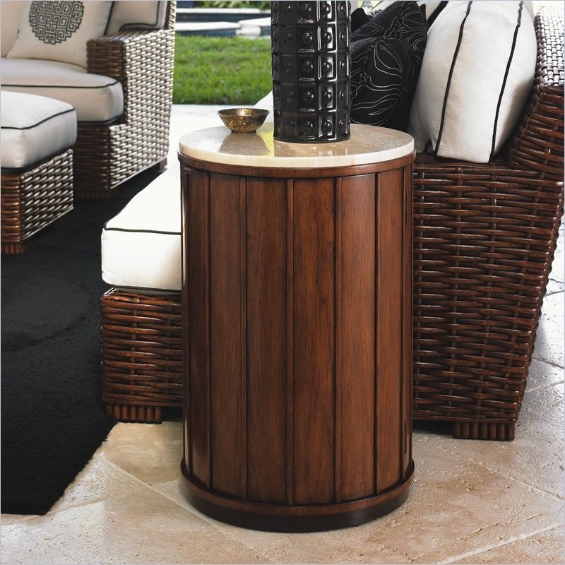 Fiji Drum Table With Stone Top