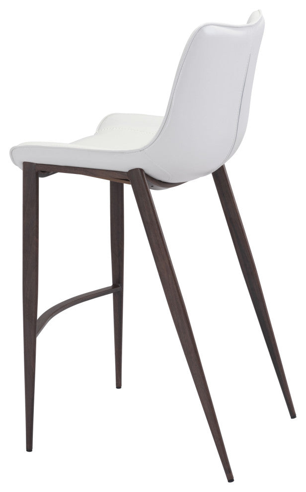 Magnus Bar Chair (Set of 2) White & Walnut