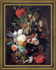 Jan Van Huysum Vase of Flowers in a Niche Framed Premium Canvas Print, 21"x28"
