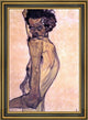 Egon Schiele Self Portrait Arm Twisting above Head