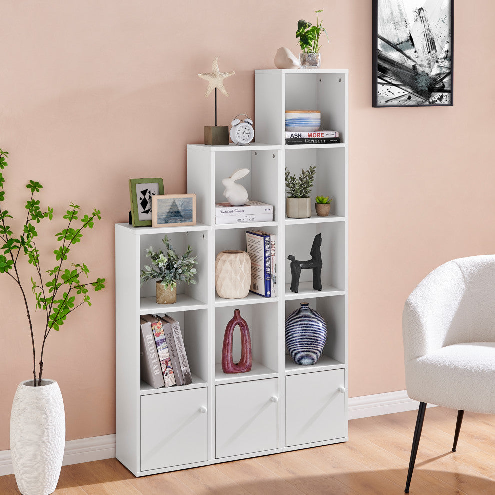 Marcel Cubes Modular Storage Organizer Cubby Cabinet Shelf, Set of 3, White