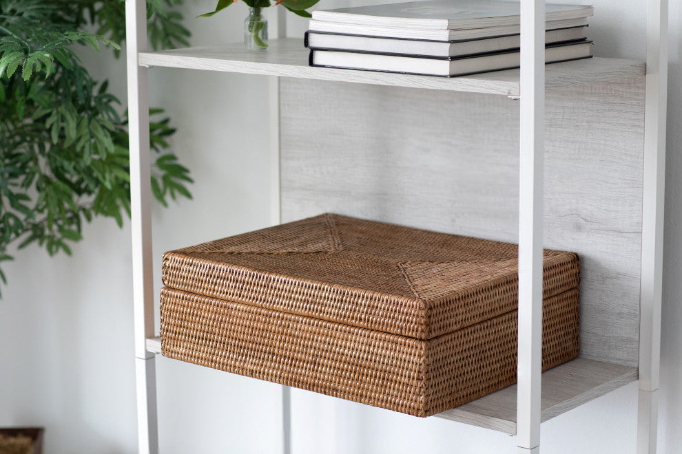 Artifacts Rattan™  Storage Box With Lid, Legal File, Honey Brown