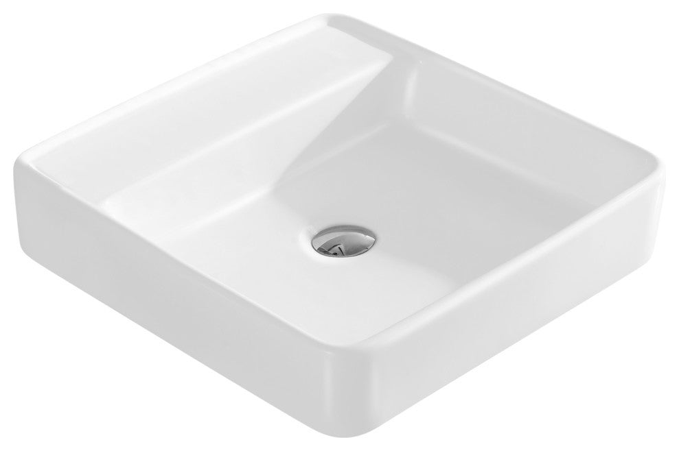 Fine Fixtures White Vitreous China Large Square Vessel Sink