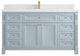 Paris 60" Single Sink Bathroom Vanity, Blue Heather 2" Empira Quartz