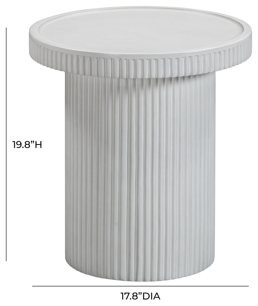 Darcy Concrete Side Table, White