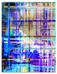 "Blue Abstract Grid" Digital Glossy Metal Wall Art, 3 Panels, 28"x36"