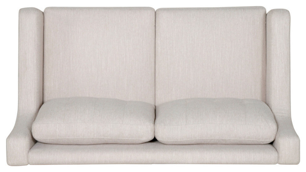 Zahara Fabric Loveseat, Beige and Dark Brown