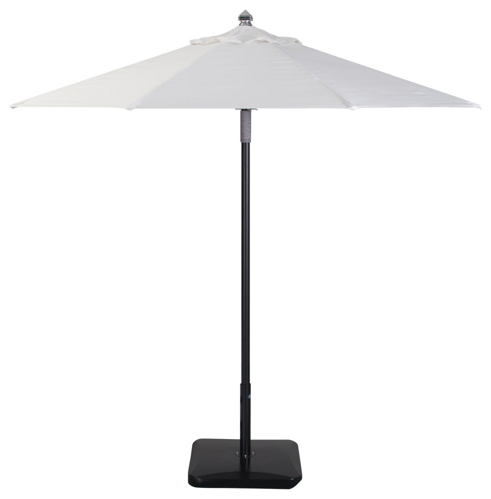 9' Round Double Pulley Commercial Contract Umbrella, Black, Natural