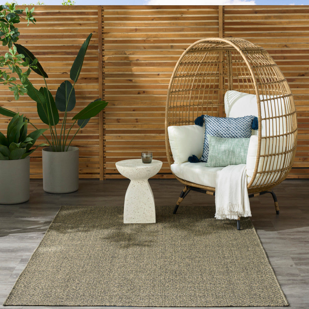 Nourison Tulum 5'3" x 7' Olive Outdoor Rug