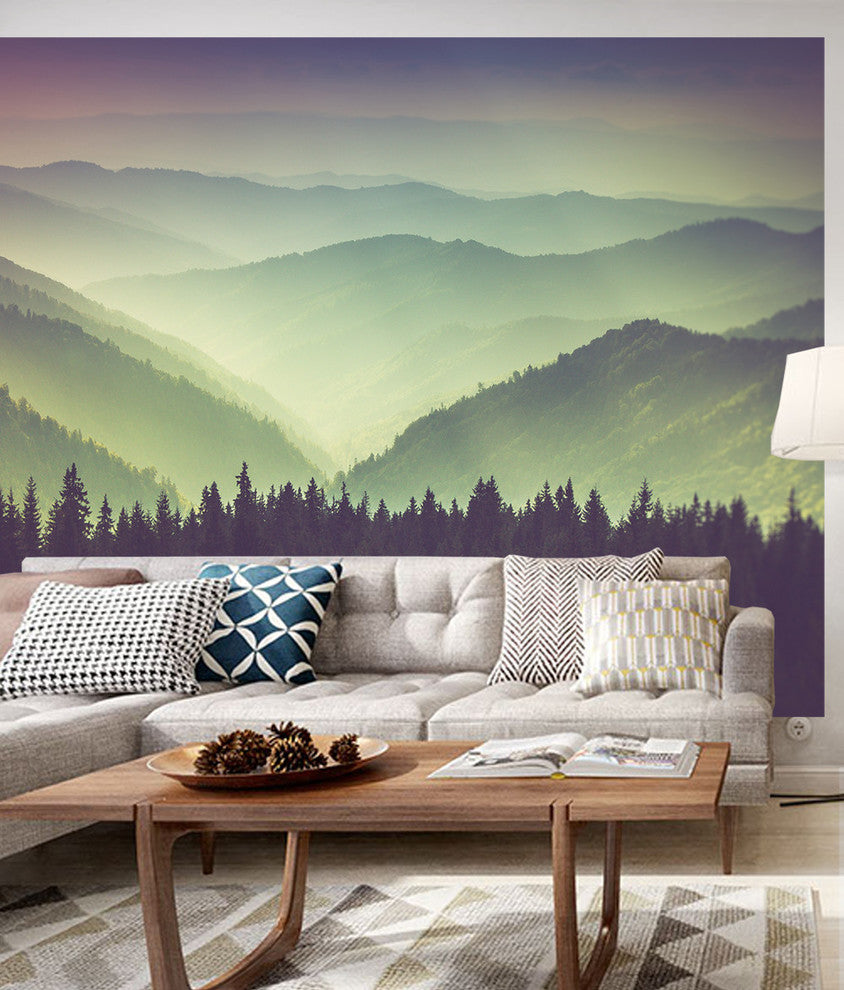 Mountain View Photograph Wall Art, Peel and Stick Vinyl