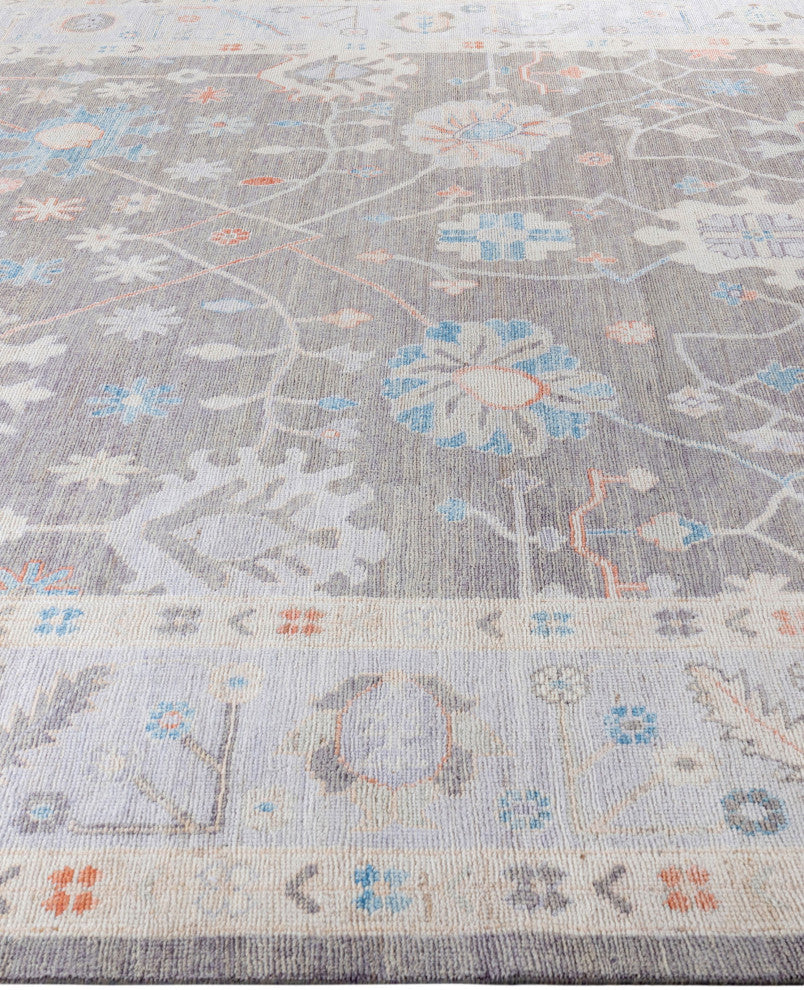 Oushak One-of-a-Kind Hand-Knotted Area Rug Gray, 8'9" x 11'8"