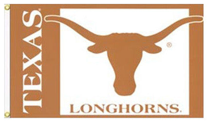 University of Texas, White Background, 3'x5' NCAA Polyester Flag