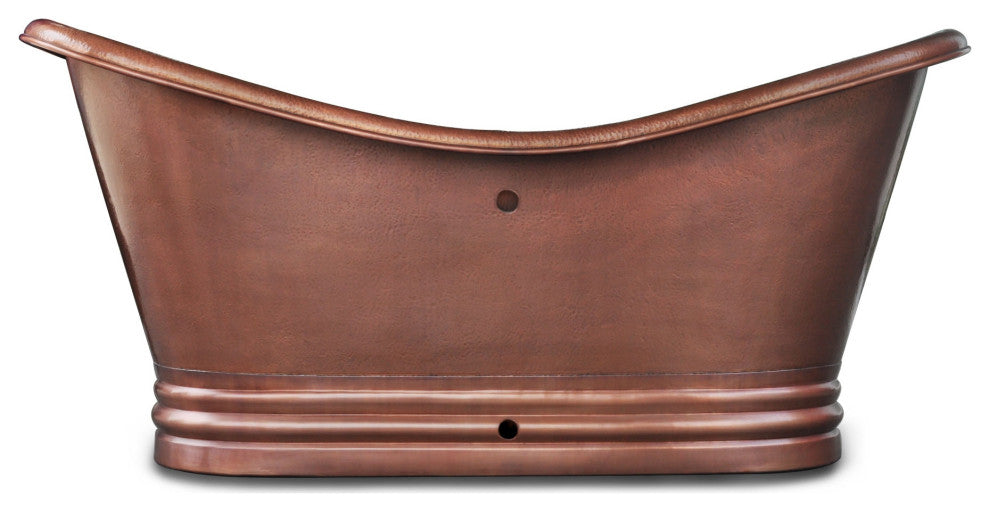 Euclid 6' Copper Freestanding Bathtub With Overflow