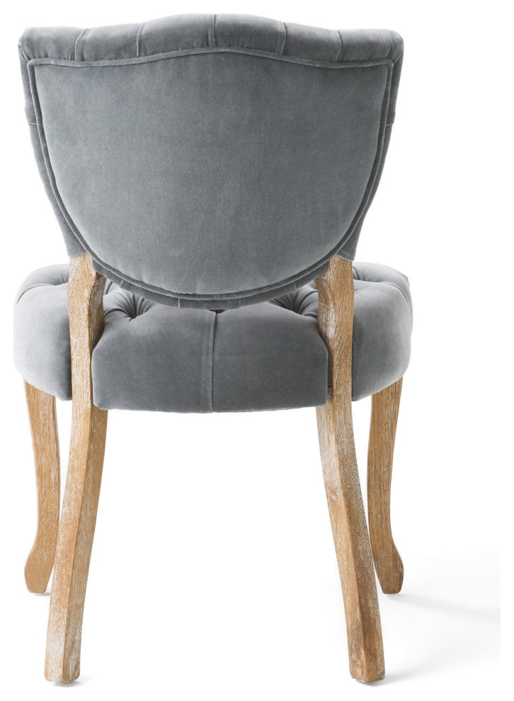 GDF Studio Violetta French Design Dining Chair, Set of 2, Gray