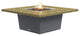 Square Fire Pit Table, 56x56, Natural Gas, Santa Cecillia Granite Top, Gray