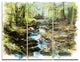 "Stream in the Forest" Metal Wall Art, 3 Panels, 36"x28"