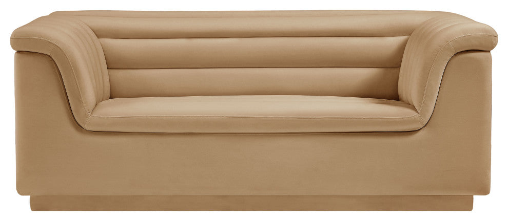 Cascade Upholstered Set, Camel, Velvet, Loveseat