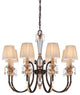 Bella Cristallo 8-Light Chandelier, French Bronze With Gold Highlights