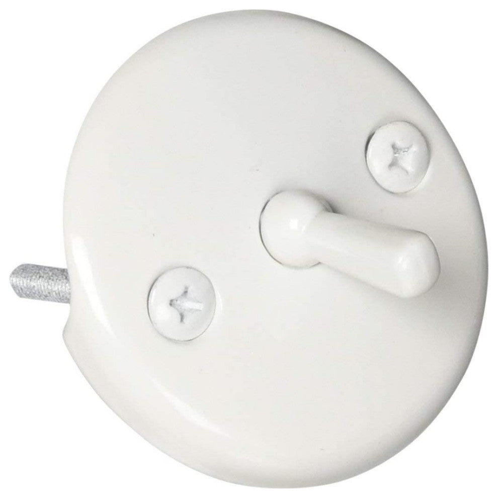 Black 1.5" Tubular Trip Lever Bath Waste In Powder Coated White, White