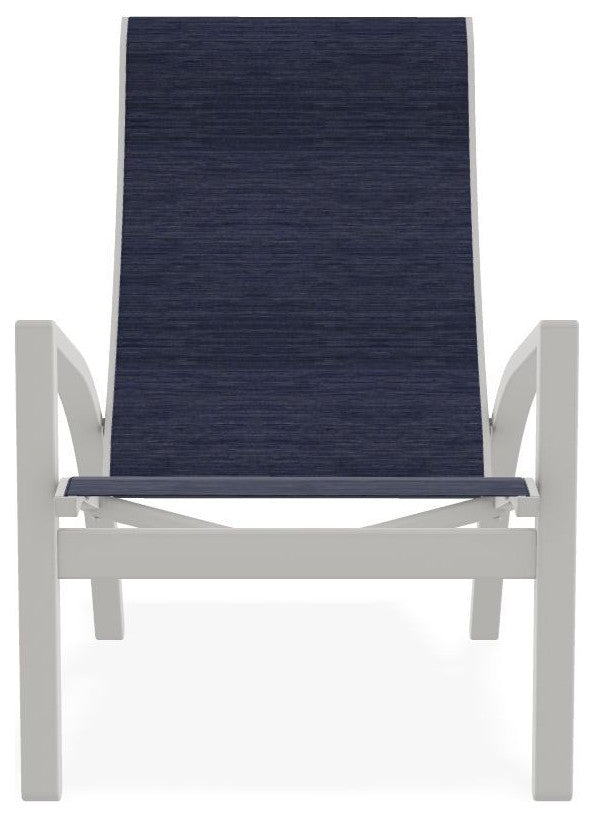 Kendall Sling Stackable Outdoor Lounge Chair, Collect Indigo/Snow