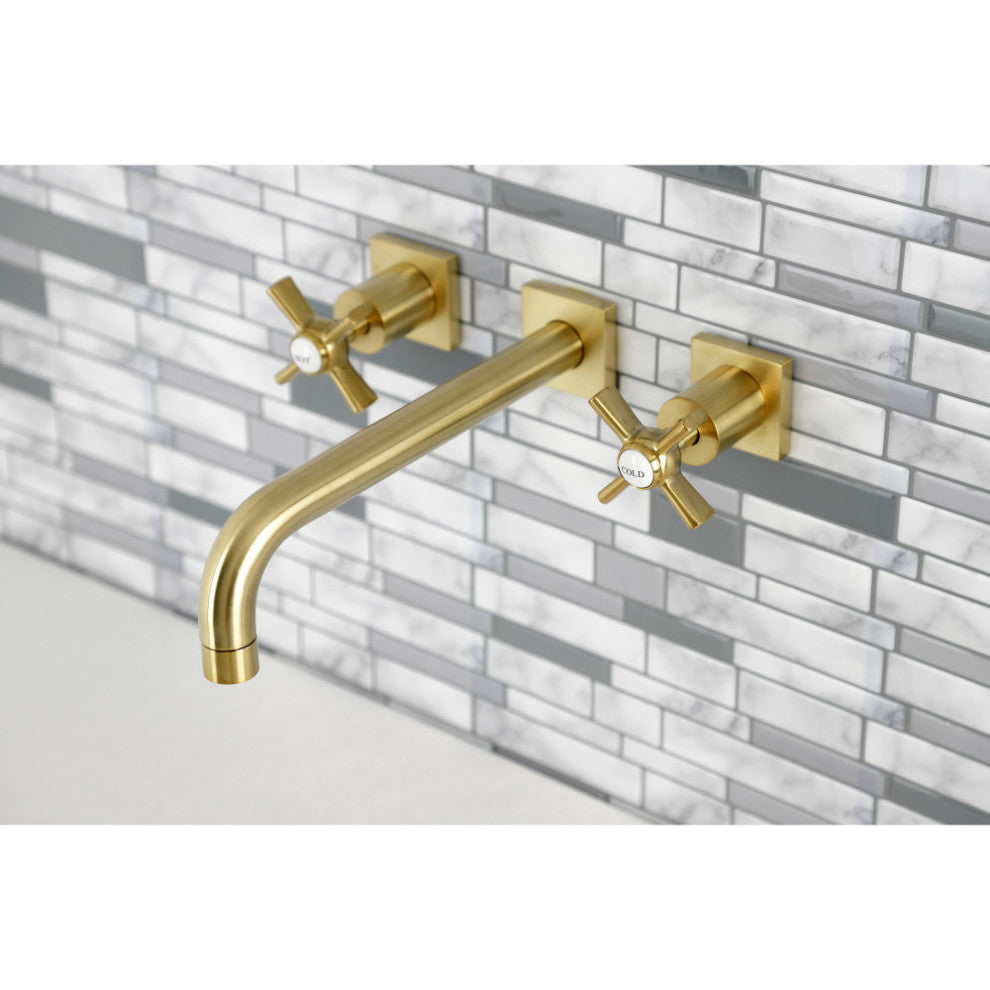 KS6027ZX Wall Mount Tub Faucet, Brushed Brass