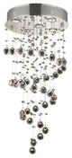 Elegant Galaxy Dining Room Light, Chrome Finish With Royal Cut Crystal
