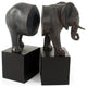Resin Elephant Bookend, Off-Black