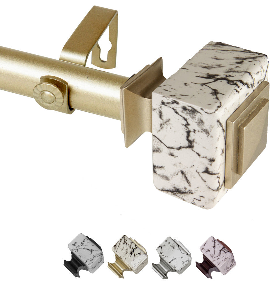 Brielle 1" Diameter Curtain Rod, Gold, 28-48"