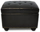 Modern Faux Leather Comfort Storage Ottoman, Black