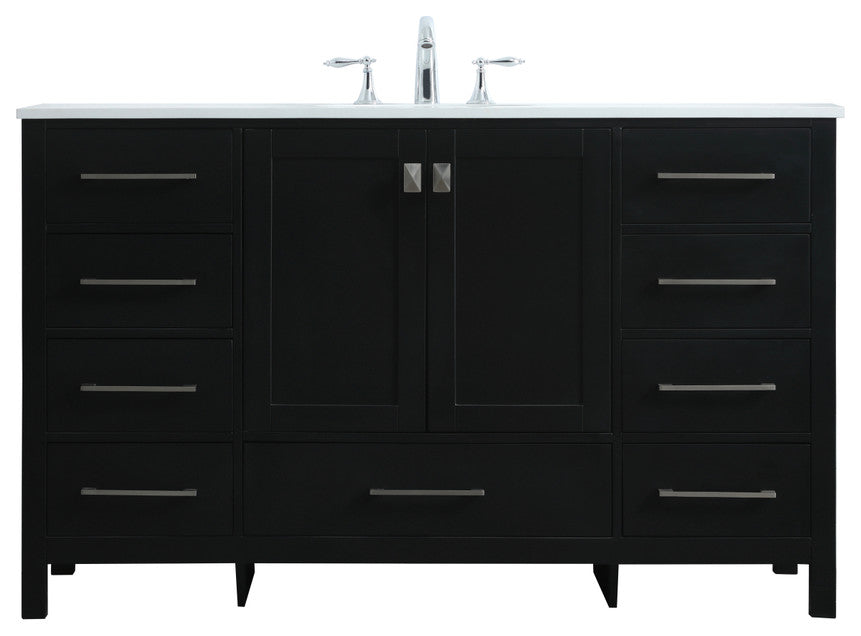 Isabel 54" SIngle Bathroom Vanity, Black