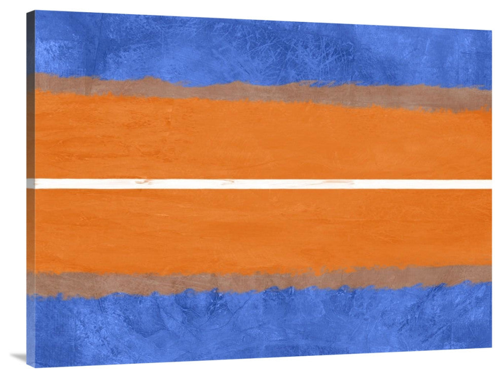 "Blue And Orange Abstract Theme 4" Fine Art Print