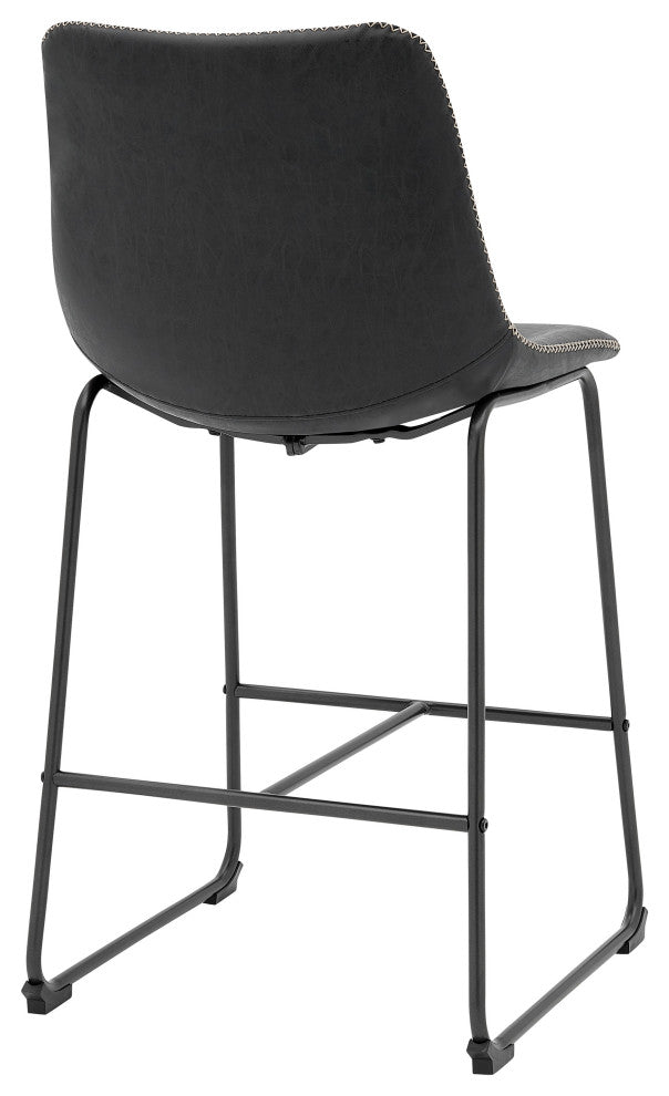 Vesta KD PU Counter Stool, Set of 2, Vintage Black