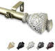 Rona 1" Curtain Rod 28-48", White, Light Gold, 66-120"