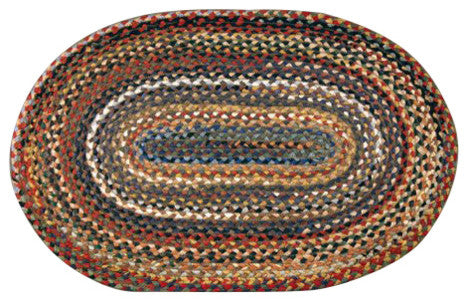 Earth Rugs C-999 Random Oval Braided Rug 2 Feet x 8 Feet